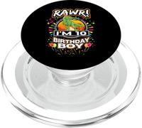 Rawr I'm 10 10th Birthday Trex Dinosaur 10 Years Old For Boy PopSockets PopGrip para MagSafe