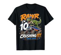 Rawr Im 10 Crushing It Since 2016 Dinosaur Monster Truck Camiseta