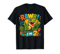 Rawr I'm 2 Cool T-Rex Dinosaur Jungle 2nd Birthday Boy Camiseta