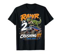 Rawr Im 2 Crushing It Since 2024 Dinosaur Monster Truck Camiseta