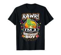 Rawr I'm 3 3rd Birthday Trex Dinosaur 3 Years Old For Boy Camiseta