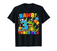 Rawr I'm 3 Three Rex Dinosaur 3rd Birthday Boy Party Camiseta
