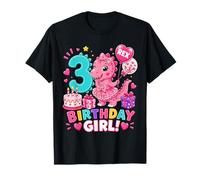 Rawr I'm 3 Three Rex Pink Dinosaur 3rd Birthday Girl Party Camiseta