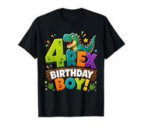Rawr I'm 4 Four Rex Dinosaur 4th Birthday Boy Party Camiseta