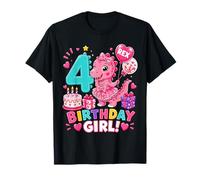 Rawr I'm 4 Four Rex Pink Dinosaur 4th Birthday Girl Party Camiseta