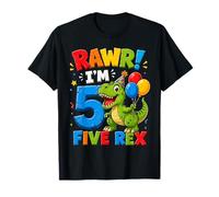 Rawr I'm 5 Five Rex Dinosaur 5th Birthday Boy Party Camiseta