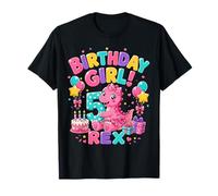 Rawr I'm 5 Five Rex Pink Dinosaur 5th Birthday Girl Party Camiseta