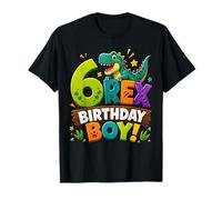Rawr I'm 6 Six Rex Dinosaur 6th Birthday Boy Party Camiseta