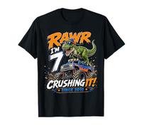Rawr Im 7 Crushing It Since 2019 Dinosaur Monster Truck Camiseta