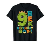 Rawr I'm 9 Nine Rex Dinosaur 9th Birthday Boy Party Camiseta