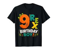 Rawr I'm 9 Nine Rex Dinosaur 9th Birthday Boy Party Camiseta