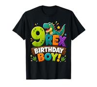 Rawr I'm 9 Nine Rex Dinosaur 9th Birthday Boy Party Camiseta