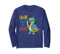 Rawr Listo para La Escuela Lindo Dinosaurio Regreso A La Escuela Manga Larga
