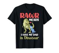 RAWR significa que amo a mi papá en dinosaurio lindo padre y bebé Camiseta