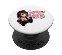 Rawring 20s Scene Girl Emo Pink RAWR Y2K Texto Burbuja PopSockets PopGrip Adhesivo