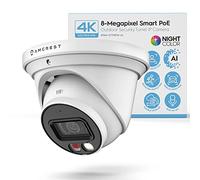 Rawrr UltraHD 4K (8MP) IP PoE AI Camera, 49ft Nightcolor, Security Outdoor Turret Camera, Built-in Microphone, Human Detection, Active Deterrent, 129° FOV, 4K @15fps IP8M-2779EW-AI (White)