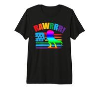Rawrrr Dinosaur American Flag Rainbow Gay LGBT Pride Month Camiseta Premium