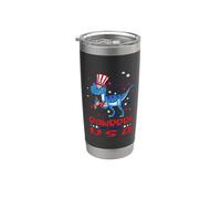 Rawrrr ! In The USA T rex Dinosaur 4th Of July America Flag Vaso térmico de acero inoxidable de doble pared