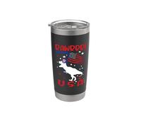 Rawrrr ! In The USA T Rex Dinosaur 4th Of July America Flag Vaso térmico de acero inoxidable de doble pared