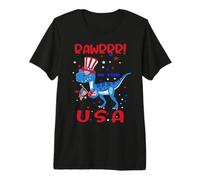 Rawrrr ! In The USA Trex Dinosaur 4th of July American Flag Camiseta Premium