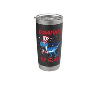 Rawrrr ! In The USA Trex Dinosaur 4th Of July American Flag Vaso térmico de acero inoxidable de doble pared