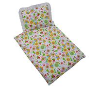 rawstyle funda Juego 4 - Carrito, Buggy y cama - Cama de techo + cojín + relleno (Nuevos diseños) blanco Weiß + Tiere Bunt Talla:1 x Kissen: 25cm x 35cm und 1 x Decke: 70cm x 50cm