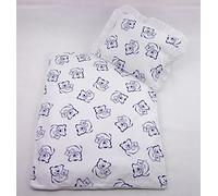rawstyle funda Juego 4 - Carrito, Buggy y cama - Cama de techo + cojín + relleno (Nuevos diseños) blanco Weiß + Bärchen Blau Talla:1 x Kissen: 25cm x 35cm und 1 x Decke: 70cm x 50cm