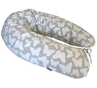 rawstyle XXL funda para cojín de lactancia Baby almacenar Cojín largo cervicales 170 cm Hellgrau Schmetterlinge Weiß Talla:1;2;3;4;5;6;7;8;9