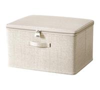 RawWeFactic - Caja de almacenamiento con cerradura, caja de tela, caja de almacenamiento con tapa, caja de almacenamiento resellable para ropa (30 x 20 x 14 cm)