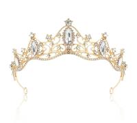 Raxfekro Corona para mujer, tiara de boda, corona de novia, corona de cristal, corona de diamantes de imitación, tiara de boda para bodas, bailes, desfiles, fiestas de princesas, fiestas de cumpleaños