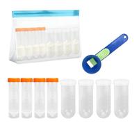 Raxfekro Cuchara de proteínas en polvo, juego de dosificador, recipiente de plástico para suplementos dietéticos, 50 ml, 100 ml, almacenamiento en polvo de proteína para fitness y viajes