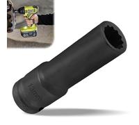 Raxfekro Llave de impacto dentada de 13 mm, 1/2 pulgadas, 12 caras, 12,5 mm, CR-MO para quitar fácilmente tuercas de eje (13 mm)