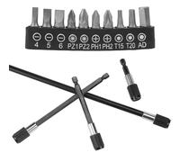 Raxfekro Portapuntas magnético largo 60 mm/150 mm/100 mm/300 mm 1/4 bit extensión, portapuntas atornillador inalámbrico, extensión de broca magnética, vástago hexagonal magnético universal