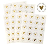 RAXLUPO 120 unidades 3,5 cm Corazón sello de cera autoadhesivo dorado sobre pegatinas para sobres, postales, invitaciones, tarjetas de felicitación, decoración de boda