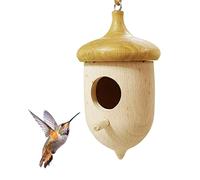 Raxove Casa de colibrí de madera para exteriores, nido de madera para colgar al aire libre, nido de colibrí para decoración del hogar al aire libre