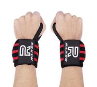 RAXUS Muñequeras para Cross Training, Soporte de Muñeca con Agarre Pulgar, Hecha de Nylon Elástico, Unisex (Rojo)