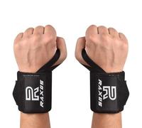 RAXUS Muñequeras para Cross Training, Soporte de Muñeca con Agarre Pulgar, Hecha de Nylon Elástico, Unisex (Negro)