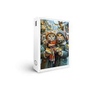 raxxa Puzzle Premium | Cats at a German Christmas Market | 1000 piezas