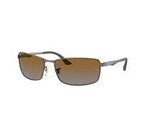 Ray-Ban 0RB3498 Gafas de sol, Rectangulares, Polarizadas, 61, Matte Gunmetal