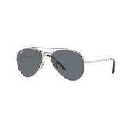 Ray-Ban 0RB3625 Gafas de Sol, Plateado/Azul, 62 Unisex Adulto