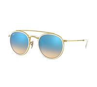 Ray-Ban 0RB3647N, Gafas de Sol Unisex Adulto, Dorado (Blue Gradient Flash), 51