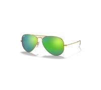 Ray-Ban Aviator Flash Lenses Gafas De Sol Oro Montura Verde Lentes 58-14