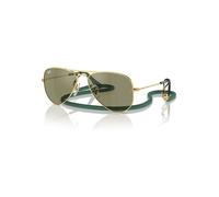 Ray-Ban Aviator Kids Gafas De Sol Oro Arista Montura Verde Lentes 52-14