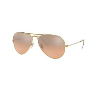 Ray-Ban Aviator Large Metal, Gafas de Sol Unisex Adulto, Transparente (Crystal Brown & Pink Silver Mirror), 58