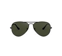 Ray-Ban Aviator Large Metal, Gafas de Sol Unisex Adulto, Negro (Black/Green), 58
