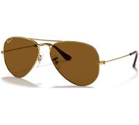 Ray - Ban Unisex RB3025 AVIATOR 001/57 Gafas de sol Metal Oro Marrón Piloto Polarizado