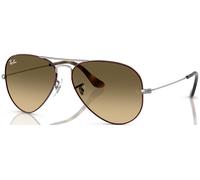 Ray-Ban Aviator Large Metal Gafas De Sol Gunmetal Montura Marrón Lentes 62-14