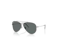 Ray-Ban Aviator Reverse Gafas De Sol Gunmetal Montura Gris Lentes Polarizado 59-11