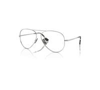 Ray-Ban Aviator Titanium Optics Plateado Montura Transparente Lentes Polarizado 58-14