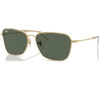Ray-Ban Unisex Sunglass RBR0102S Caravan Reverse - Color del Marco: Oro Arista, Color de la Lente: G-15 verde